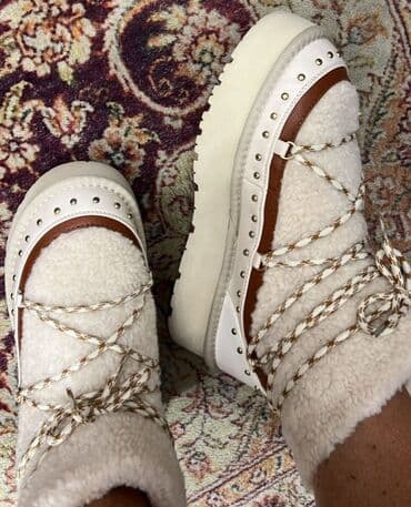 turska kozna obuca: Ugg mini čizme, bоја - Bela, 38 — 3