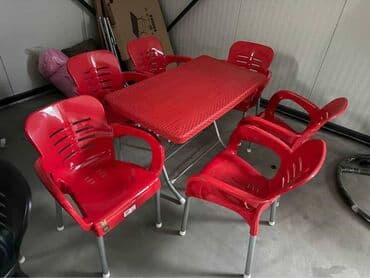dimenzije barskih stolica: Bastenski set ! Sto sa četiri ili sest stolice dimenzija stola 120x70 — 4