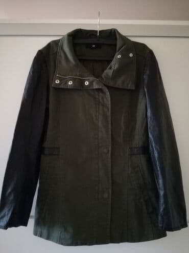 zimske jakne goretex: Jakna H&M, tamno maslinasto zelena, sa koznim rukavima. Poluobim — 11