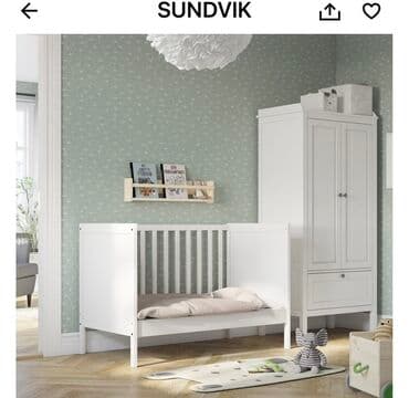kapa fantomka za decu: Ikea krevetac, bele boje, bez tragova korišćenja, skida mu se strana i — 2