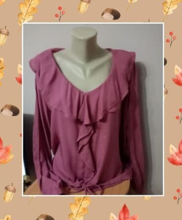 bluza sa karnerima: Esmara, 2XL (EU 44), Viskoza, Jednobojni, bоја - Roze — 1