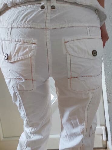 jednobojne pantalone: S (EU 36), Normalan struk, Ravne nogavice — 7