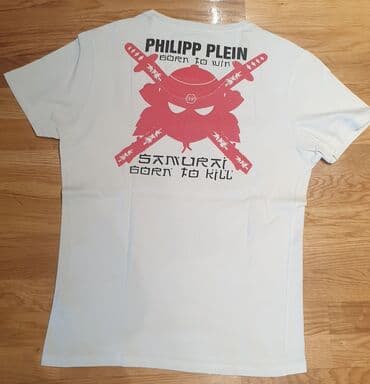 majica s: PHILIPP PLEIN bela muška majica na V izrez. L velicina. Pazuh 49 cm — 4
