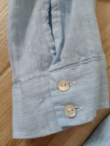haljine lanene: H&M, M (EU 38), Lan, Jednobojni, bоја - Svetloplava — 4