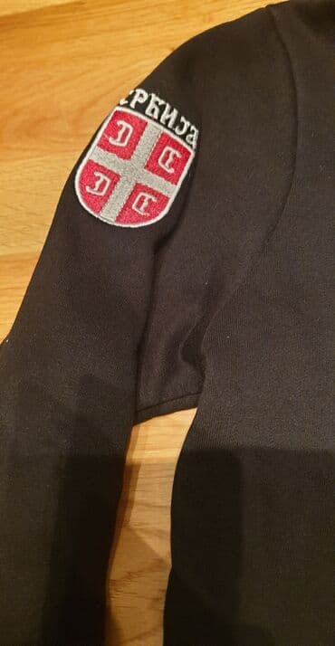 elegantne pantalone sa visokim strukom: SRBIJA dukserica za muškarce. Deblji pamuk, sa kapuljačom, kvalitetan — 4