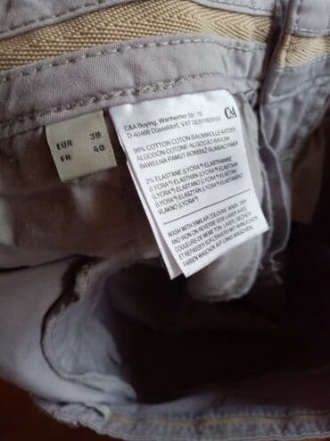 srebrne pantalone: M (EU 38), Normalan struk, Čino — 7