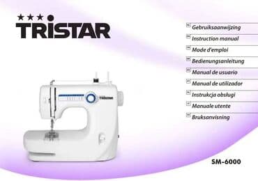 silvercrest trimer za kosu i bradu: Bela šivaća mašina marke Tristar, model UFR-608, kompaktna i pogodna — 3