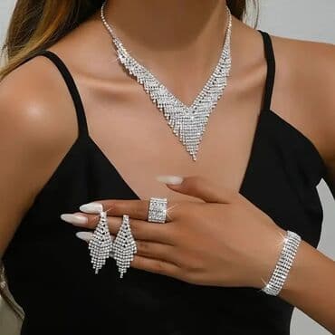minđuše hirurški čelik: Set: Minđuše, Narukvica, Ogrlica, Materijal: Hirurški čelik — 13
