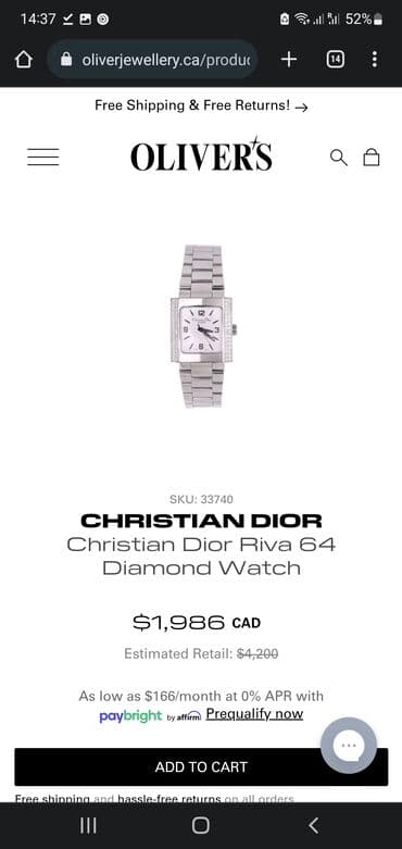 Ručni satovi: Klasični sat, Dior, Unisex — 9