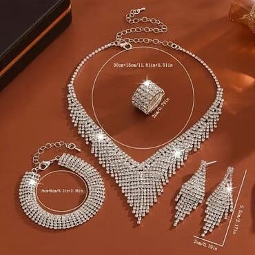 minđuše hirurški čelik: Set: Minđuše, Narukvica, Ogrlica, Materijal: Hirurški čelik — 8