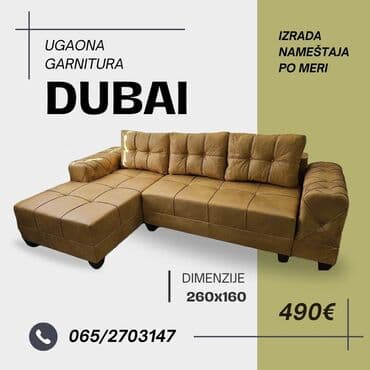 stalak za laptop: Ugaona garnitura "Dubai" Krajnjih dimenzija 260x160 Dvosed se izvlaci — 1