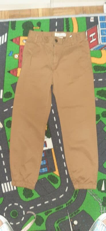 elegantne pantalone sa visokim strukom: 140-146, bоја - Braon — 3