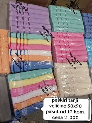 Towels: 💥peškiri deblji 50x90 12 kom 70x140 6 kom 👉cena 2.500 din 💥peškiri — 8
