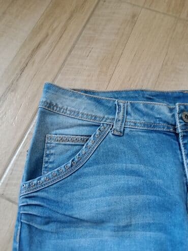 pantalone s: Teksas, Normalan struk, Ravne nogavice — 3