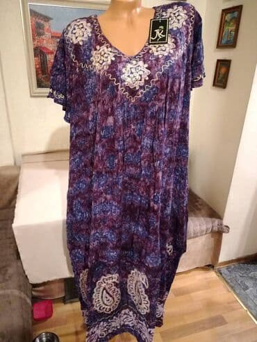 sorcevi za punije dame: 2XL (EU 44), bоја - Ljubičasta, Večernji, maturski, Kratkih rukava — 1