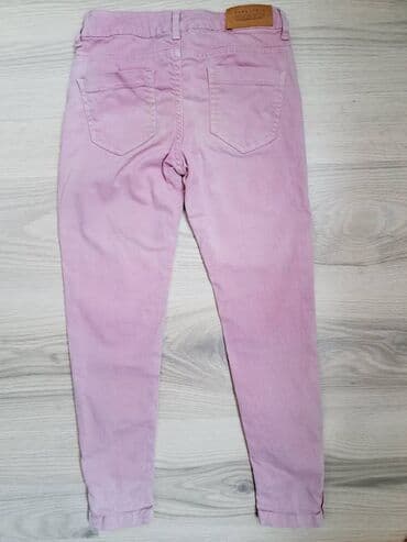 elegantne pantalone sa visokim strukom: 140-146, bоја - Roze — 2