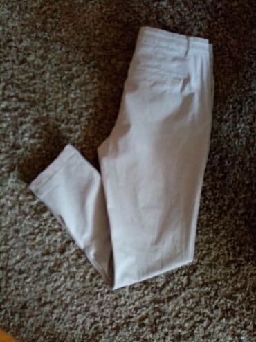 srebrne pantalone: M (EU 38), Normalan struk, Čino — 4