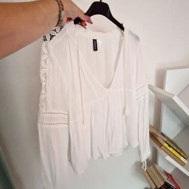 kućni ogrtač h m: H&M, Jednobojni, bоја - Bela — 4