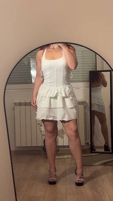 zara bela haljina: Zara M (EU 38), bоја - Roze, Koktel, klub, Na bretele — 1