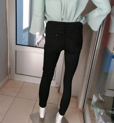 elegantne pantalone sa visokim strukom: Crne farmerice visok struk Sa puno elastina SUPER MODEL i kvalitet — 4