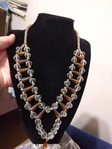 biserne ogrlice bižuterija: Biserna ogrlica, Handmade, Materijal: Kristal — 4