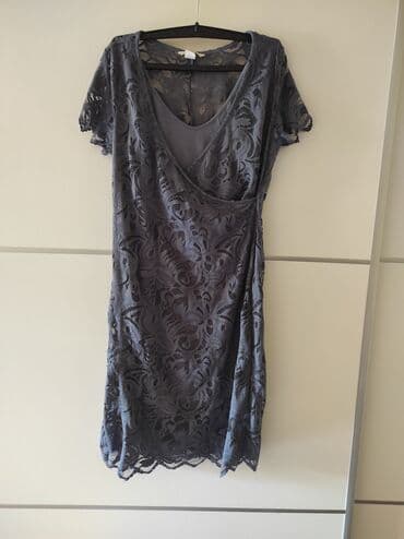 mana haljine za punije: H&M M (EU 38), bоја - Tamnoplava, Kratkih rukava — 1