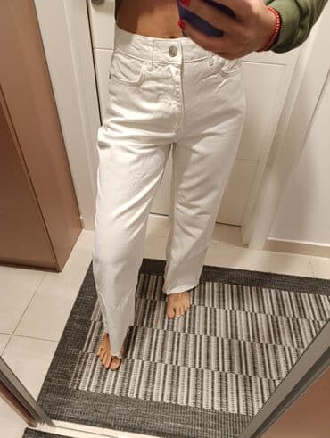elegantne pantalone sa visokim strukom: Bele farmerke Waikiki. Farmerke su nove, nisu nosene, samo je skinuta — 3