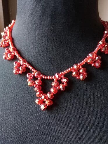 biserne ogrlice bižuterija: Biserna ogrlica, Handmade, Materijal: Kristal — 7