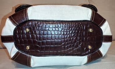 Torbe: Torba za rame, Materijal: Platno, Koža — 6