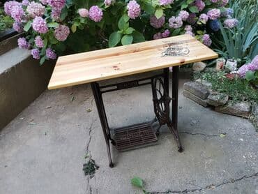 iznajmljivanje klupa i stolova: Singer vintage sto unikat 90*39 cm visina stola 73.5 cm debljina — 6