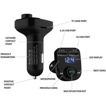 multimedija za reno senik 2: FM predajnik i USB punjač G32, 2 USB, Bluetooth 5.0, MP3/WMA — 1