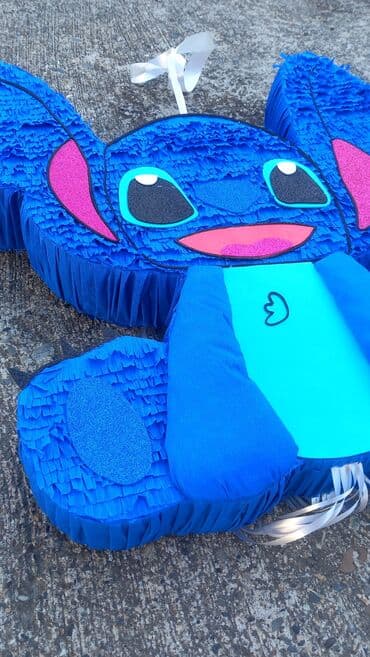 uradi sam igracke od kartona: Pinjata u obliku popularnog crtanog lika Stitch. Izrađena od papira i — 4