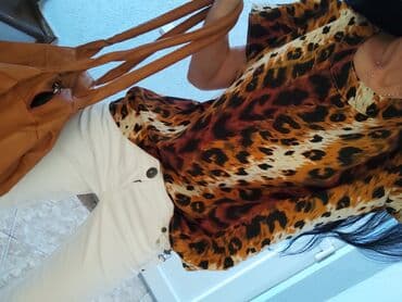 leopard pantalone: Amn, S (EU 36), Leopard, krokodil, zebra, bоја - Braon — 1