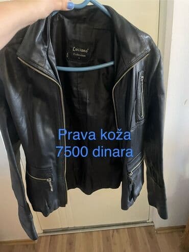 Ostale jakne, kaputi, prsluci: Crna ženska kožna jakna marke Luciano Collection, veličine L. Jakna