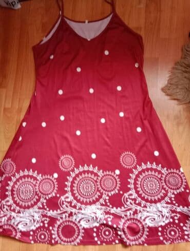 haljine a kroja za punije: 2XL (EU 44), bоја - Crvena, Oversize, Na bretele — 1