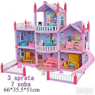 Children's Items: Kuca za lutke novo vila za princeze 3 sprata akcija cene nisu — 1