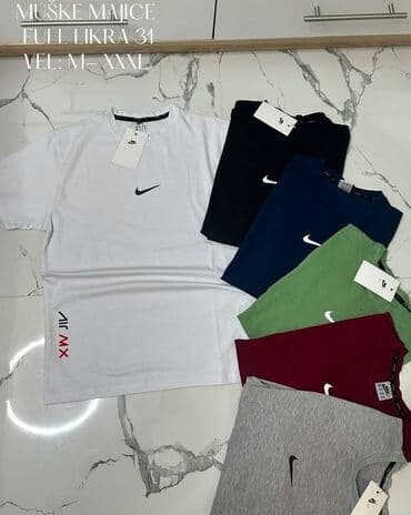 kožna jakna s: Majica na kratke rukave, M (EU 50), L (EU 52), XL (EU 54), Nike, bоја - Šareno, Likra — 1