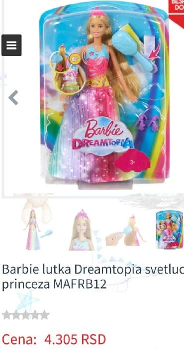 ćelave lutke: BARBIE DREAMTOPIA original lutka barbi . Svetlucava princeza. Svetli i — 7
