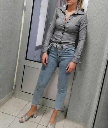 elegantne pantalone sa visokim strukom: Predivne farmerice Uvoz Francuska Kao nove Obučene jednom Savrsene — 8