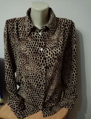 Košulje: M (EU 38), Viskoza, Leopard, krokodil, zebra, bоја - Braon — 2