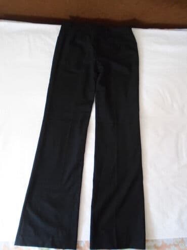 elegantne pantalone sa visokim strukom: H&M crne poslovne pantalone, intenzivno crne, elegantne, klasične — 4