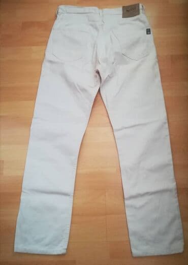 pantalone s: Farmerke GAS vel 32, bele, rebrasti texas, original, kao nove, jednom — 9