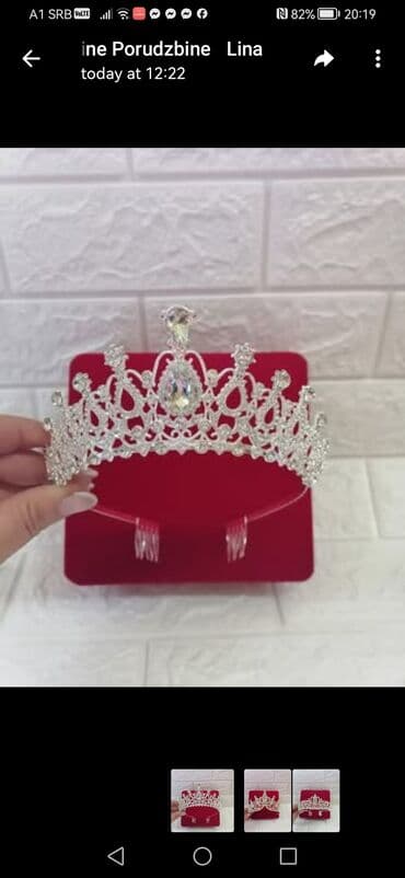 krune za kosu: Handmade, Set: Kruna, Materijal: Kristal — 5