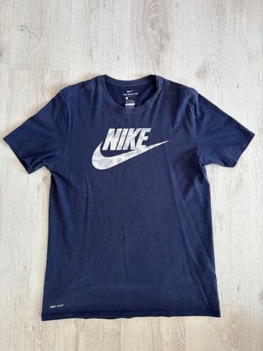kožna jakna s: Majica na kratke rukave, L (EU 52), Nike, bоја - Tamnoplava, Pamuk — 1
