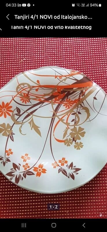 Kompleti posuđa: Tanjiri 4/1 NOVI plitki, od Italijanskog debljeg stakla, precnik 20cm — 1