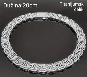 Nakit: Lančana narukvica, Materijal: Titanijum, Cirkon — 6