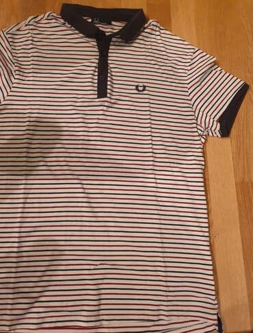 majica s: FRED PERRY original polo majica sa kragnicom, teget, bele i crvene — 4