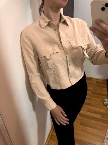bluza s: Stradivarius, S (EU 36), Pamuk, Jednobojni, bоја - Bež — 2