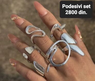 fossil satovi cena: Set prstenja, Materijal: Hirurški čelik — 1