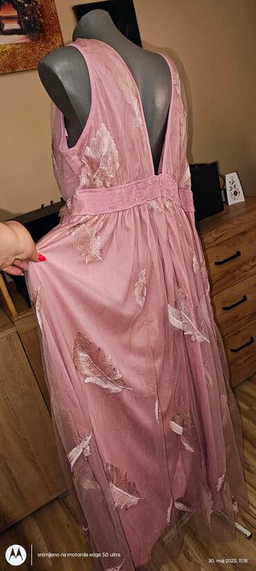 zara haljina s: 5XL (EU 50), bоја - Roze, Večernji, maturski, Top (bez rukava) — 7